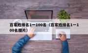 百家姓排名1一100名（百家姓排名1一100名图片）