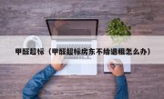 甲醛超标（甲醛超标房东不给退租怎么办）
