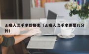 无痛人流手术价格表（无痛人流手术需要几分钟）