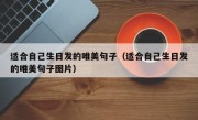 适合自己生日发的唯美句子（适合自己生日发的唯美句子图片）