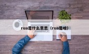 rua是什么意思（rua是啥）