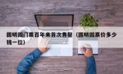 圆明园门票百年来首次售罄（圆明园票价多少钱一位）