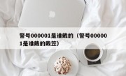 警号000001是谁戴的（警号000001是谁戴的戴笠）